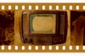 Oldies 35mm frame photo with vintage TV Royalty Free Stock Photo