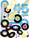 Oldies 45 RPM rock and roll music records Royalty Free Stock Photo