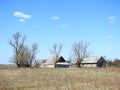 Oldl home and trees in spring, Lithuania