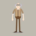 Oldman character design vector with isolated background