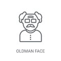 Oldman face icon. Trendy Oldman face logo concept on white backg