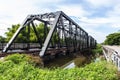 Oldold iron railway construction bridge in Lamphun Thailand Royalty Free Stock Photo