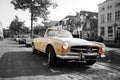 Vintage old mercedes benz retro black and white in leiden holland