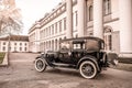 Oldtimer old antique Ford Typ A Tudor Sedan, built at year 1928 during a Wedding Decorated Royalty Free Stock Photo