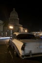 Oldtimer parked in front of cuban Capitolio