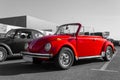 Oldtimer red convertible car - selective color isolation Royalty Free Stock Photo