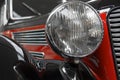 From oldtimer photo series: close-up of a red black oldtimer Royalty Free Stock Photo