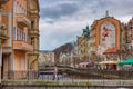 Oldtown Karlovy Vary winter morning walk