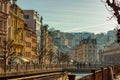 Oldtown Karlovy Vary winter morning walk