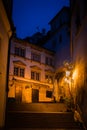 Oldtown Prague night street Royalty Free Stock Photo