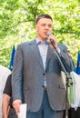 Oleh Tyahnybok delivers a speech