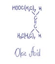 Oleic acid chemical structure. Vector illustration Hand drawn Royalty Free Stock Photo