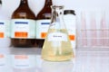 oleic acid in glass, chemical in the laboratory and industry