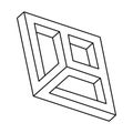 Optical illusion, impossible figure, isometric drawing. Isolated on a white background. Vector illustration. Royalty Free Stock Photo