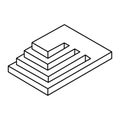 Optical illusion stairs, unreal geometric object vector. Impossible figure. Vector simple illustration.