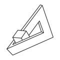 Optical illusion triangle, cube, unreal geometric object vector. Impossible figure. Sacred geometry shape.