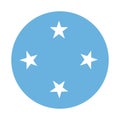 Federated States of Micronesia flag in circle shape. Micronesia flag round icon. Country flag rounded symbol. Royalty Free Stock Photo