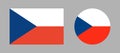 Flag of Czech Republic rectangle, circle icons. National Czech Republic round, rectangular flag buttons. Royalty Free Stock Photo