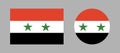 Syria circle, rectangle flag icon. Round, rectangular button flag of Syria. Flag simple rounded background. National Syria flag. Royalty Free Stock Photo