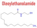 Oleoylethanolamide or OEA molecule. Skeletal formula. Chemical structure Royalty Free Stock Photo