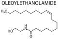 Oleoylethanolamide molecule. Skeletal formula. Royalty Free Stock Photo