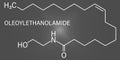 Oleoylethanolamide molecule. Skeletal formula. Royalty Free Stock Photo