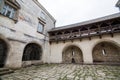 Olesko, Ukraine - 02 MAY 2017: View to the historic castle in Olesko, Lviv region, Ukraine