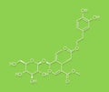 Oleuropein olive component molecule. In part responsible for pungency of virgin olive oil, may have beneficial properties.