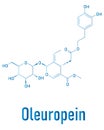 Oleuropein olive component molecule. Skeletal chemical formula.