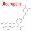 Oleuropein olive component molecule. Skeletal formula.