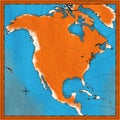 Olf map of North America Royalty Free Stock Photo