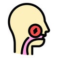 Olfactory system icon color outline vector