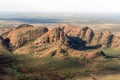 The Olgas - Kata Tjuta - mystical rock formation in the desert, Australia - aerial view Royalty Free Stock Photo