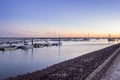 Olhao Marina dusk, the city is capital of Ria Formosa wetlands Royalty Free Stock Photo