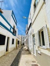 A typical street on Olhao, a city on Algarve region, Portugal. Royalty Free Stock Photo
