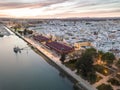 Olhao with two market buildings by Ria Formosa, Algarve, Portugal Royalty Free Stock Photo