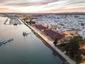 Olhao with two market buildings by Ria Formosa, Algarve, Portugal Royalty Free Stock Photo