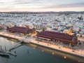 Olhao with two market buildings by Ria Formosa, Algarve, Portugal Royalty Free Stock Photo