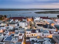Olhao with two market buildings by Ria Formosa, Algarve, Portugal Royalty Free Stock Photo