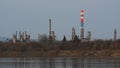 Oli rafinery on right bank of Sava River in Brod, Bosnia and Herzegovina