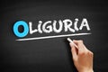 Oliguria text on blackboard Royalty Free Stock Photo