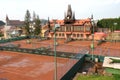 Olimpia tennis court in Brasov (Kronstadt), in Transilvania. Royalty Free Stock Photo