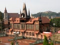 Olimpia tennis court in Brasov (Kronstadt), in Transilvania. Royalty Free Stock Photo