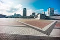 Olimpiyskiy square with paving stones and nobody on shot Royalty Free Stock Photo