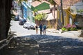 Olinda/Brazile: 08/02/2018: The historic streets of Olinda in Pernambuco, Brazil with its colorful and traditional buildings dated