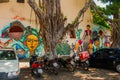 Olinda, Pernambuco, Brazil: Graffiti on the front of the house