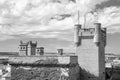 Olite Castle in Navarra, Spain.Black and white photography