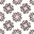 Olive branch big and small mandala seamless pattern. Vector illustration Royalty Free Stock Photo