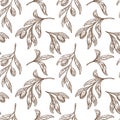 Olive branch seamless pattern seamless hand drawn sketch pattern Royalty Free Stock Photo