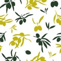 Olive branches, flat illustrations